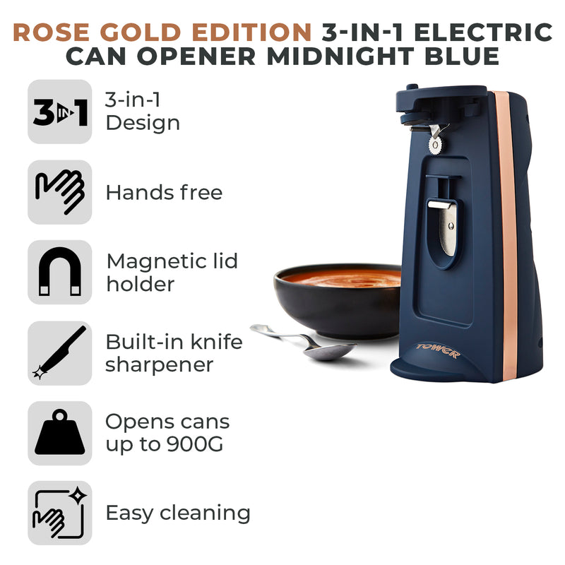 Tower Cavaletto 3 in 1 Can Opener - Midnight Blue
