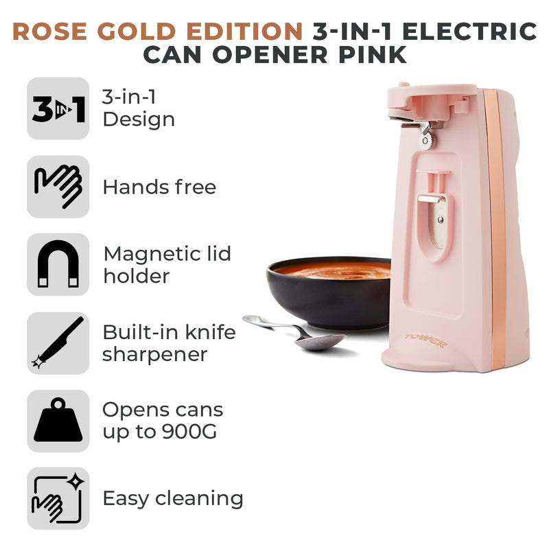 Tower Cavaletto 3 in 1 Can Opener - Pink