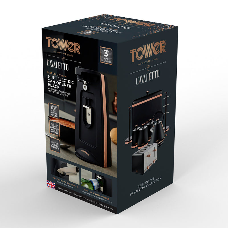Tower Cavaletto 3 in 1 Can Opener - Black