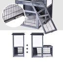 Pawhut Rabbit Hutch Grey