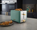 Tower Cavaletto 2 Slice Stainless Steel Toaster - Jade Green