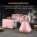 Tower Cavaletto 2 Slice Stainless Steel Toaster - Pink