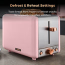 Tower Cavaletto 2 Slice Stainless Steel Toaster - Pink