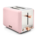 Tower Cavaletto 2 Slice Stainless Steel Toaster - Pink