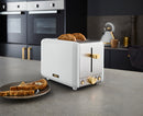 Tower Cavaletto 2 Slice Stainless Steel Toaster - White