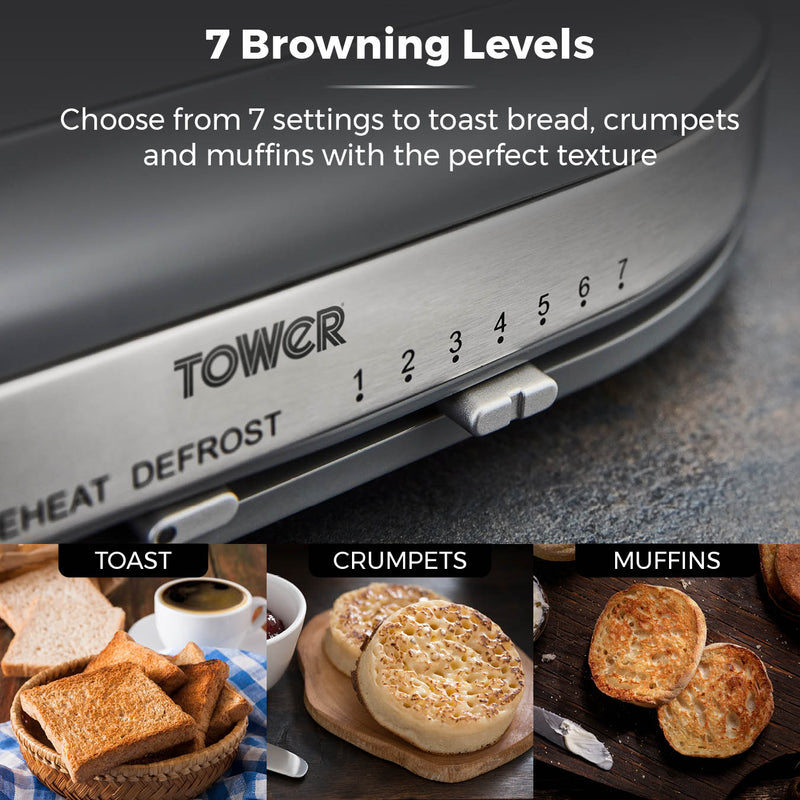 Tower Belle Collection 2 Slice Toaster - Grey