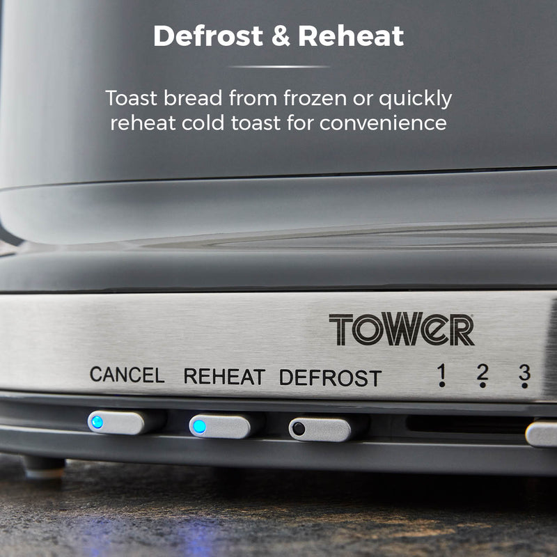 Tower Belle Collection 2 Slice Toaster - Grey