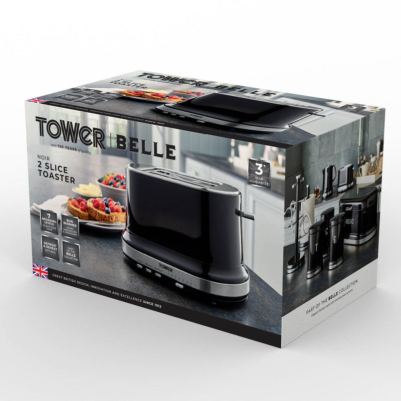 Tower Belle Collection 2 Slice Toaster - Black