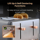 Tower Cavaletto 4 Slice Stainless Steel Toaster - Grey
