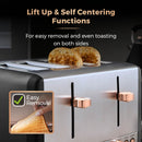 Tower Cavaletto 4 Slice Stainless Steel Toaster - Black