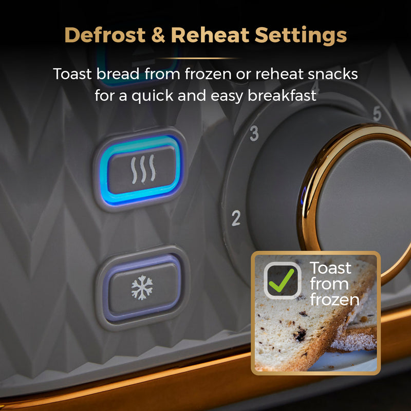 Tower Empire 4 Slice Toaster - Grey