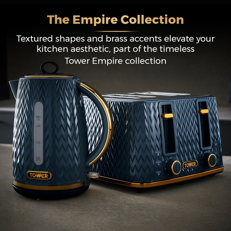 Tower Empire 4 Slice Toaster - Midnight Blue