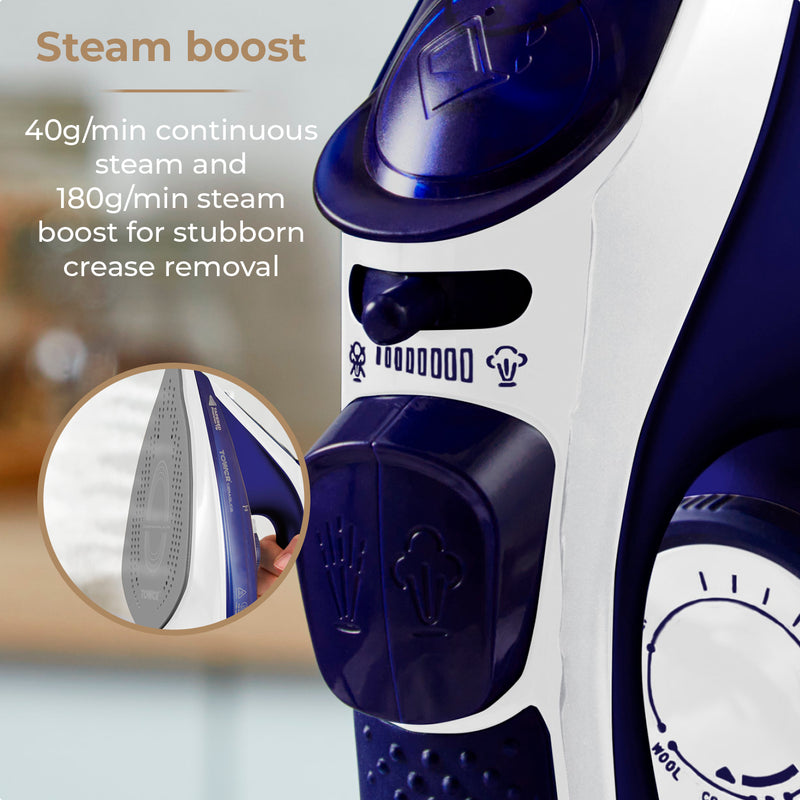 Tower CeraGlide 2400W Cord Cordless Steam Iron - Blue
