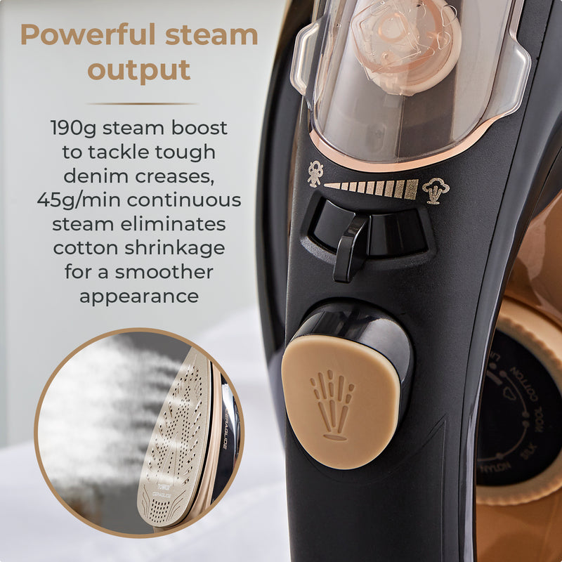 Tower Ceraglide 3100W Steam Iron - Black Rose Gold