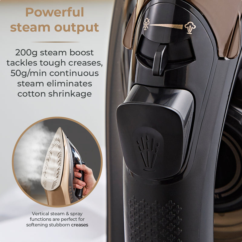 Tower Ceraglide Steam Iron 2800W 360 Cord Cordless - Black / Rose Gold