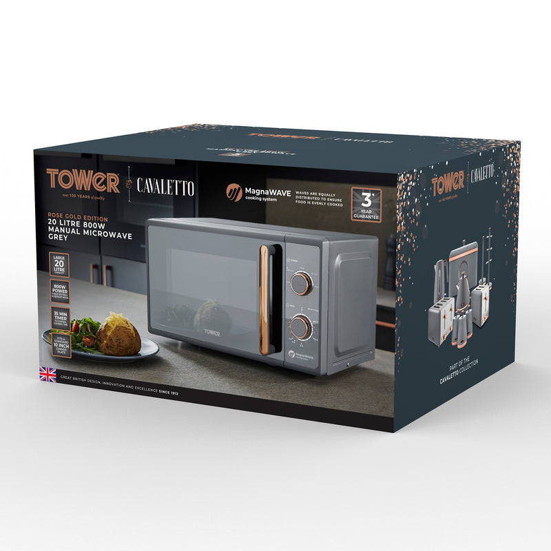 Tower Cavaletto 20L Manual Microwave - Grey