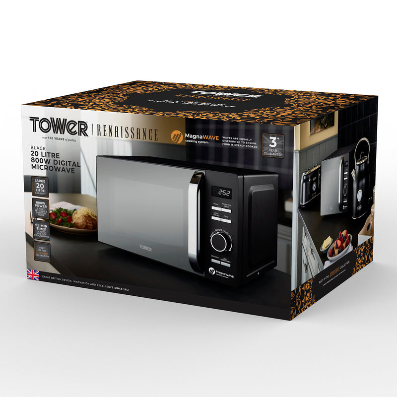 Tower Renaissance 20L Microwave Digital - Black
