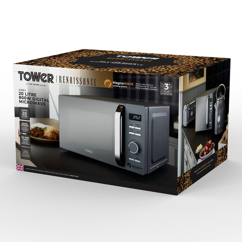 Tower Renaissance 20L Microwave Digital - Grey