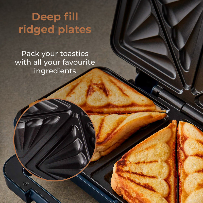 Tower Cavaletto 900W Sandwich Maker - Midnight Blue