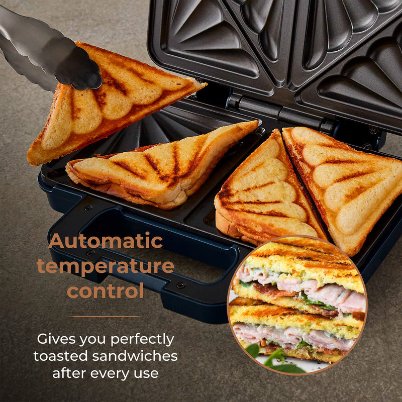 Tower Cavaletto 900W Sandwich Maker - Midnight Blue
