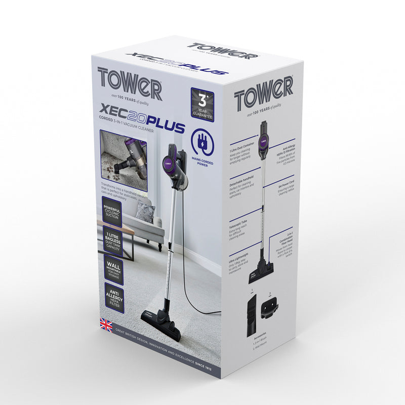 Tower XEC20 Plus 600W Corded 3-in-1 Vacuum Cleaner - Blue