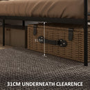 HOMCOM King Metal Bed Frame w/ Headboard and Footboard, 31cm Under-bed Space
