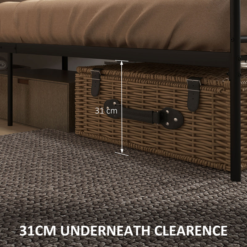 HOMCOM King Metal Bed Frame w/ Headboard and Footboard, 31cm Under-bed Space