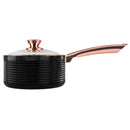 Tower Linear Rose Gold 3 Piece Saucepan Set - Black