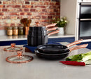 Tower Linear Rose Gold 5 Piece Pan Set - Black