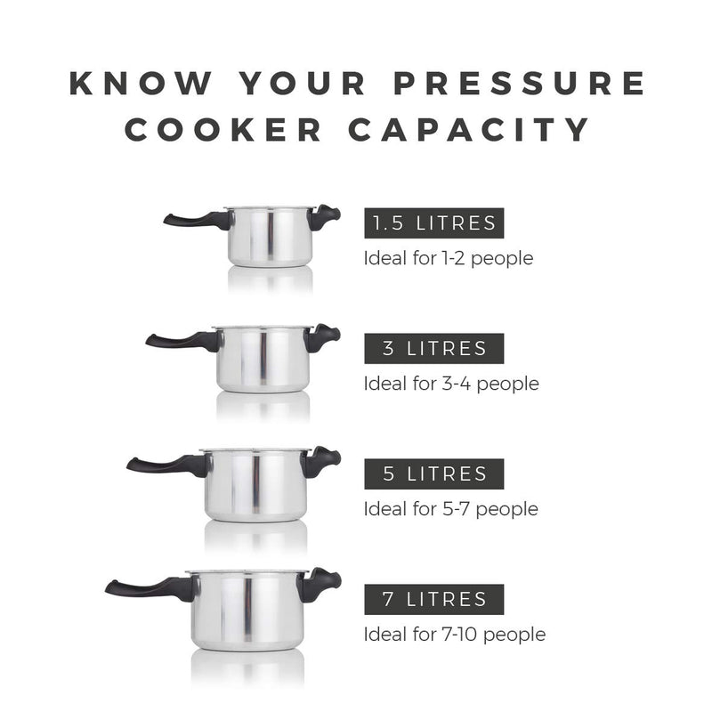 Tower 6 Litre Stainless Steel Pressure Cooker 22cm - Silver