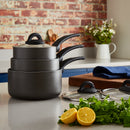 Tower Cerasure 3 Piece Saucepan Set Graphite - Grey