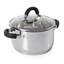 Tower Essentials 24cm Stainless Steel Casserole Pan - Silver