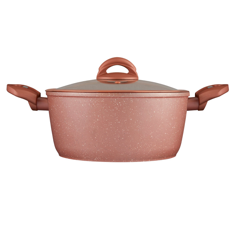Tower Cerastone 24cm 4.2 Litre Casserole - Rose Pink