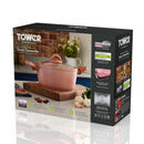 Tower Cerastone 24cm 4.2 Litre Casserole - Rose Pink