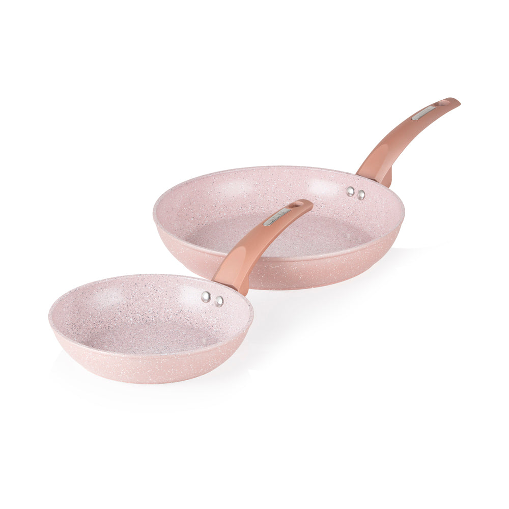 Tower Cerastone 20cm & 28cm Fry Pan Set - Rose Pink