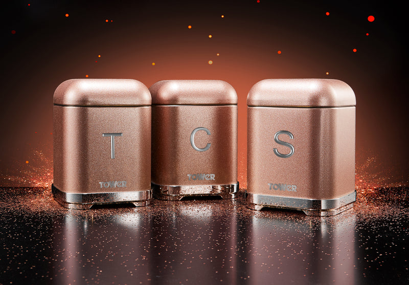 Tower Glitz Set of 3 Canisters - Blush Pink