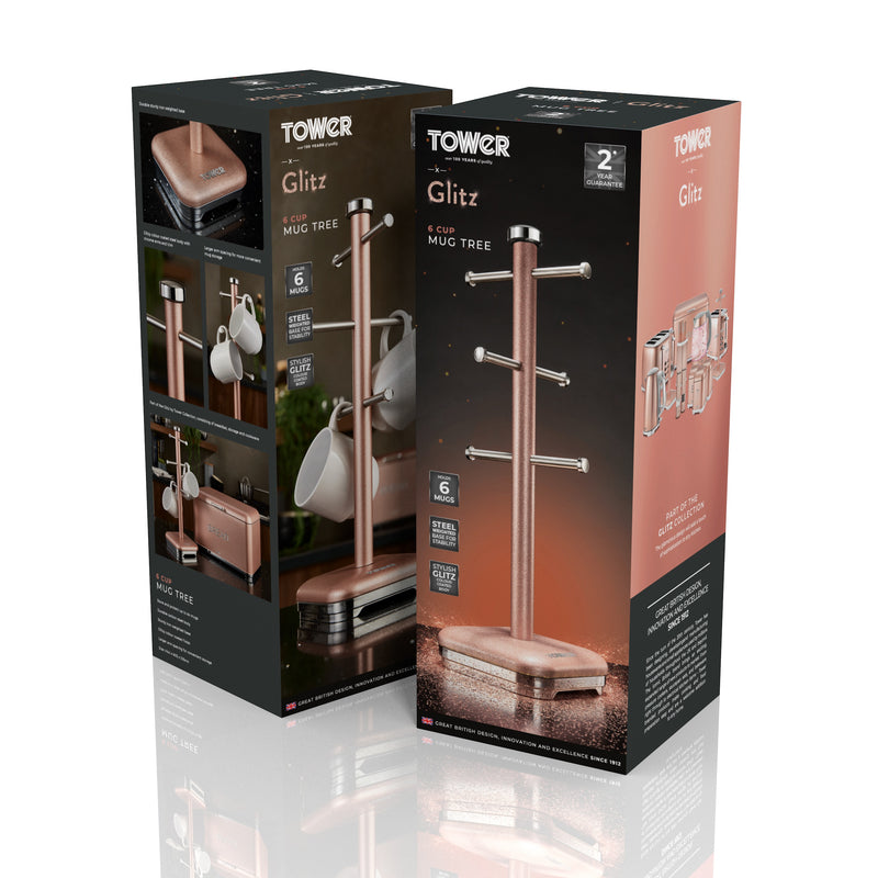 Tower Glitz 6 Cup Mug Tree - Blush Pink