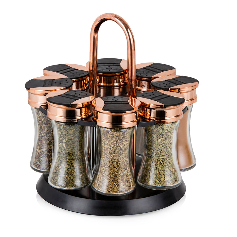 Tower Rotating Spice Rack 8 Jars with Spices
