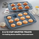 Tower Cerasure 2 Piece Muffin Tray - Grey