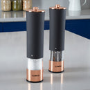Tower Rose Gold Electric Salt And Pepper Mill -  Black