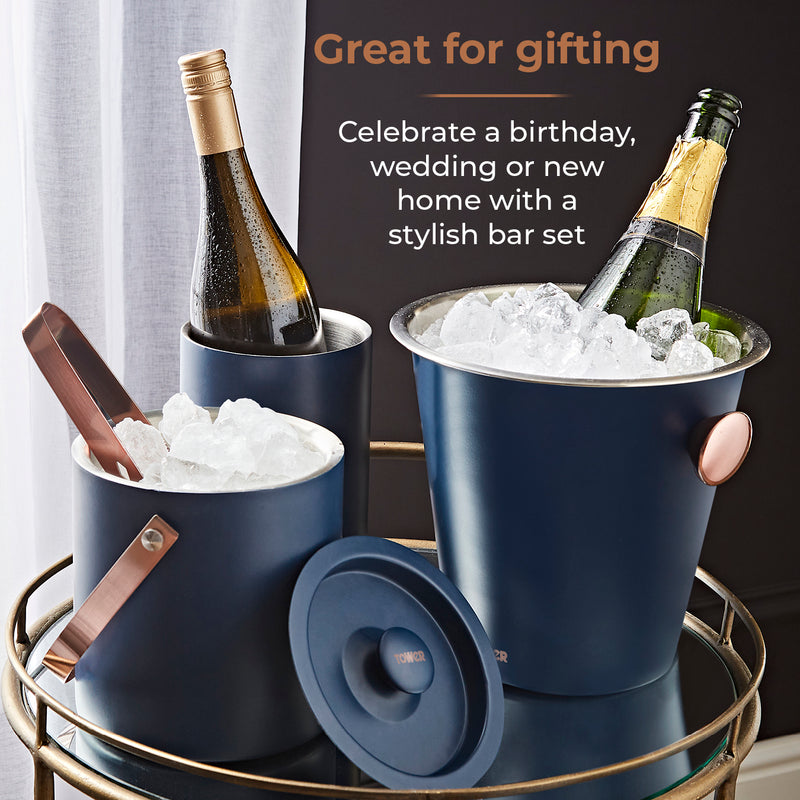 Tower Cavaletto 3 Piece Bar Set - Midnight Blue