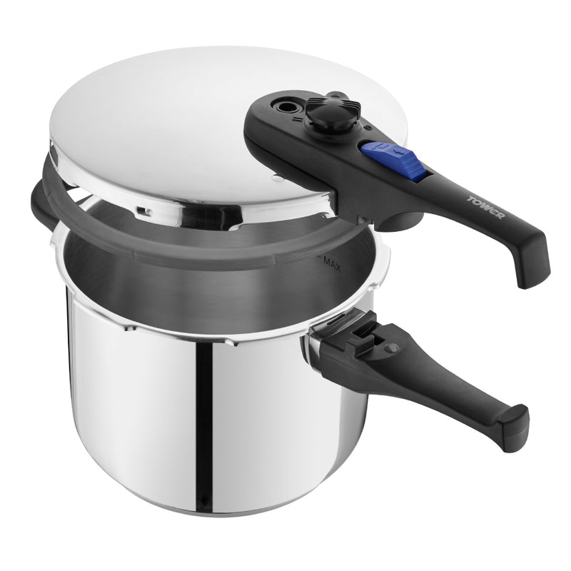 Tower Express 6 Litre Stainless Steel Pressure Cooker 22cm - Silver