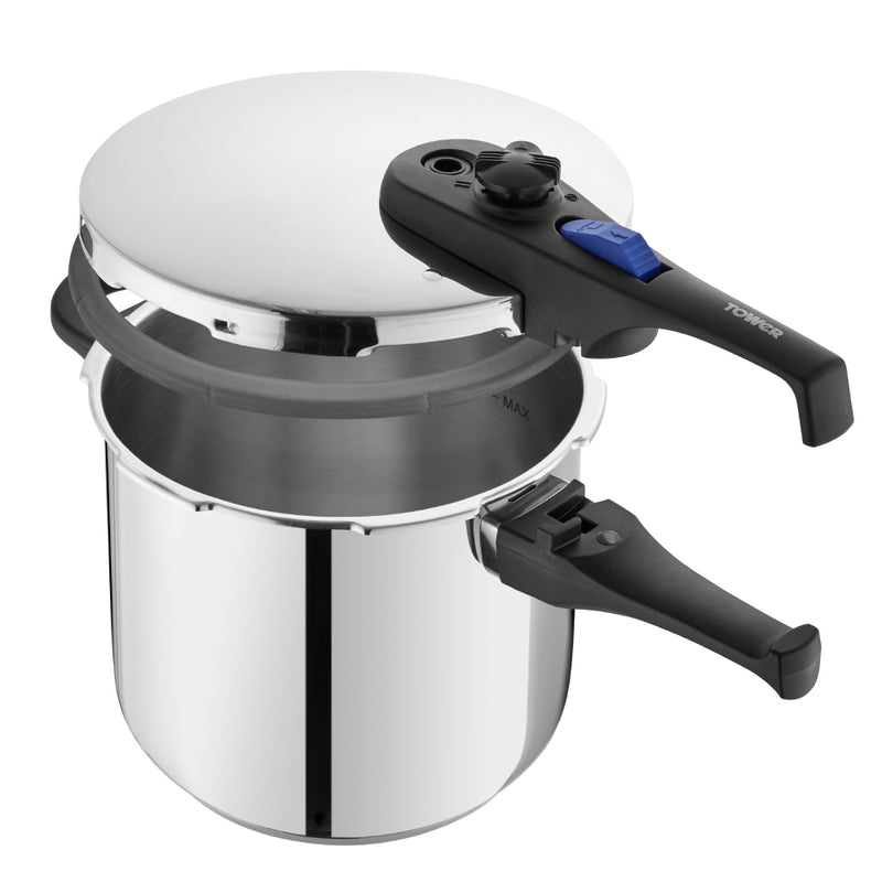 Tower Express 7 Litre Stainless Steel Pressure Cooker 22cm - Silver