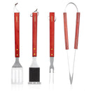 Tower 4 Piece BBQ Tools Set - Red