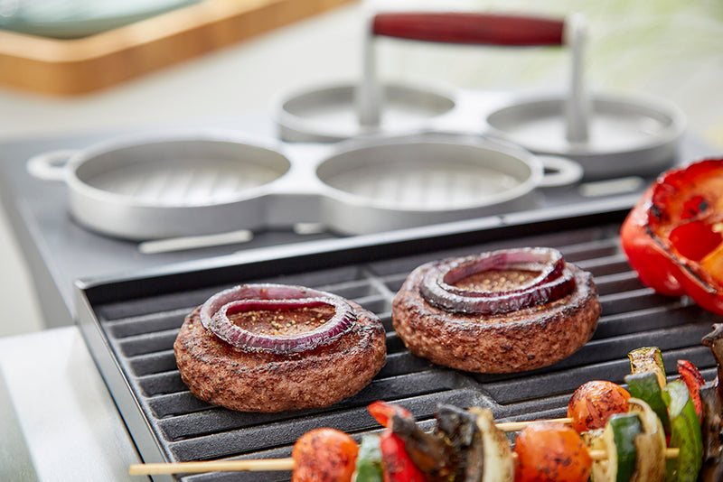 Tower BBQ Double Burger Press with Wood