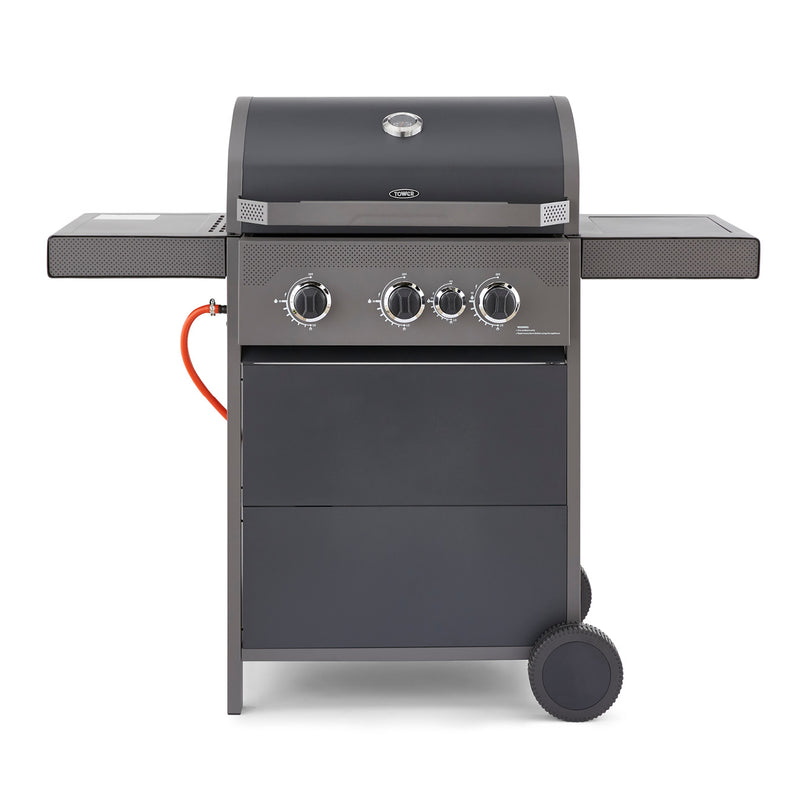 Tower Stealth 3000 Three Burner BBQ w/ Side Burner - Black