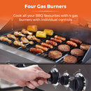 Tower Stealth 4000 Four Burner BBQ w/ Side Burner - Black