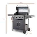 Tower Stealth 4000 Four Burner BBQ w/ Side Burner - Black