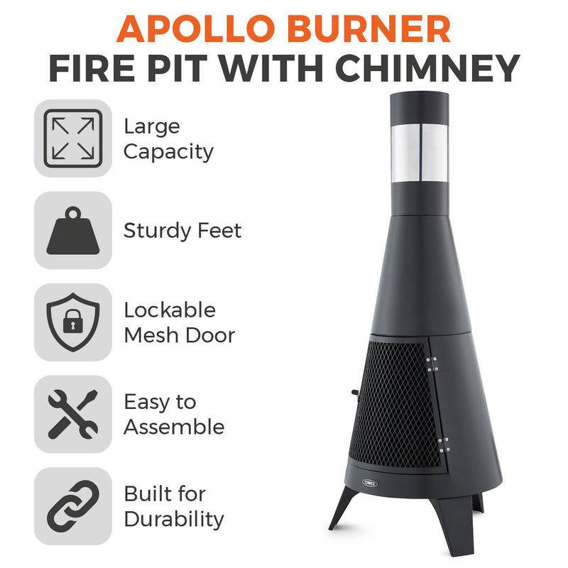 Tower Apollo Log Burner - Black