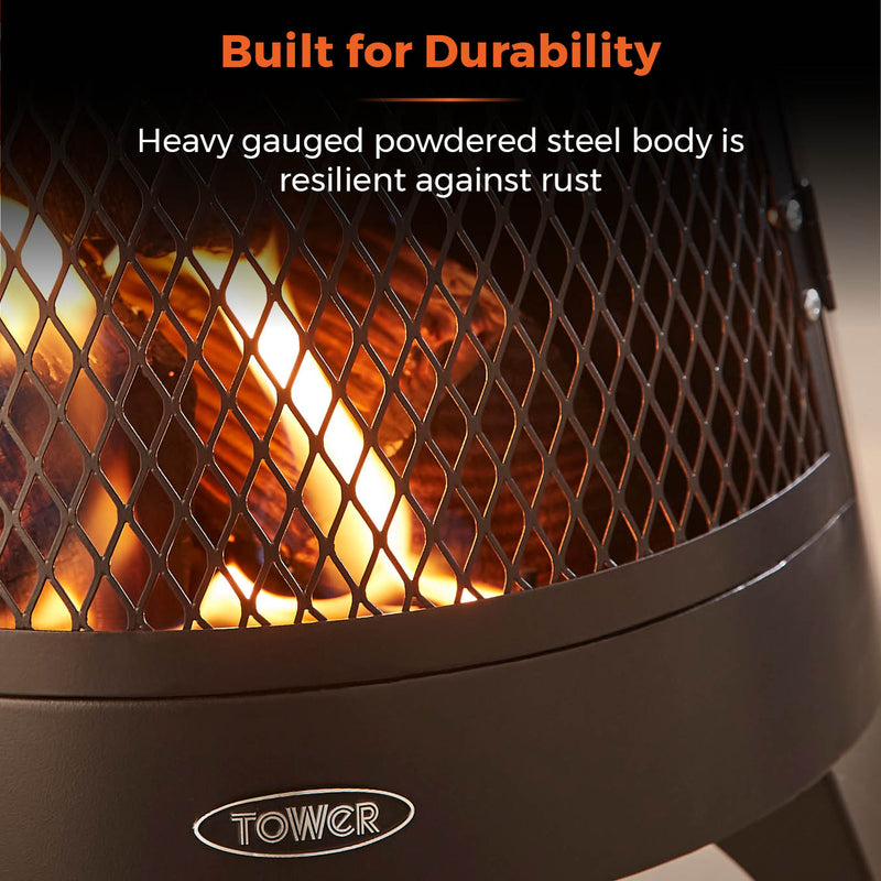 Tower Apollo Log Burner - Black